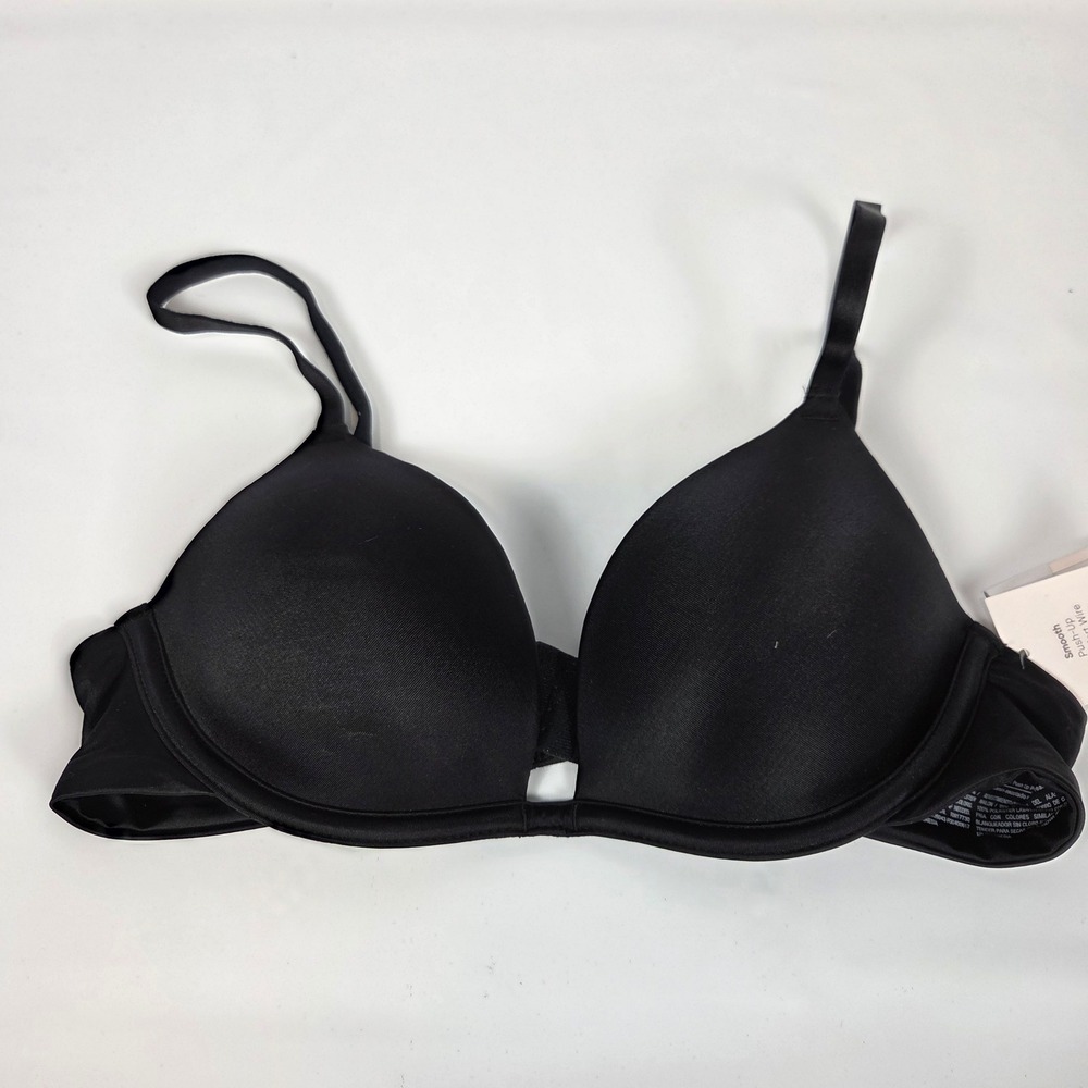 Auden Minimalist Black Smooth Push Up Underwire T-Shirt Bra 32B NWT